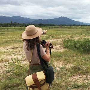 Womens safari shirt, safari hat, safari shorts, & safari satchel